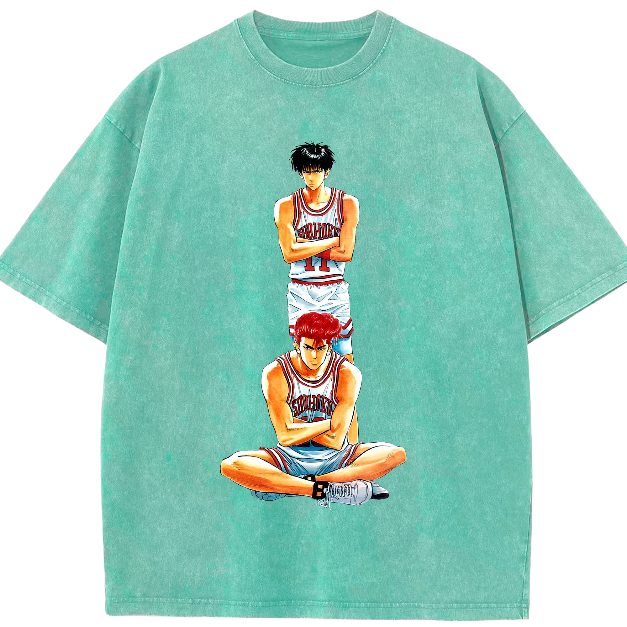 （画像用） SLAM DUNK／スラムダンク 綿100% ヴィンテージ風 半袖Tシャツ（フロントプリント）